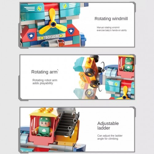 ρομπότ 6 σε 1 από σφηνοτουβλάκια, FEELO TOYS ρομπότ 6 σε 1 από σφηνοτουβλάκια