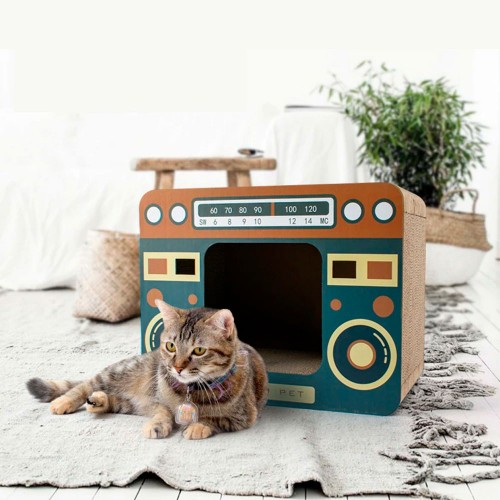 retro radio σπιτάκι γάτας