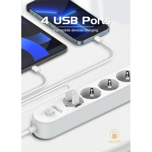 Πολύπριζο με USB Θύρες και Παιδική Προστασία, Oem Πολύπριζο με USB Θύρες και Παιδική Προστασία