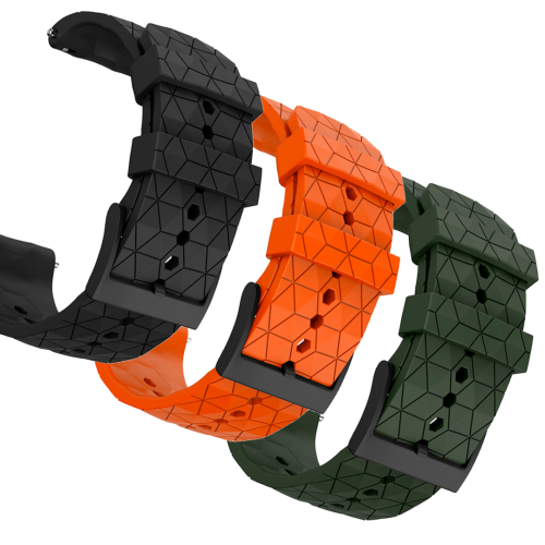 24mm Football-Print Rubber Strap, Oem 24mm Football-Print Rubber Strap