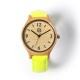 Ξύλινο ρολόι Zirro - Κίτρινη λάμψη