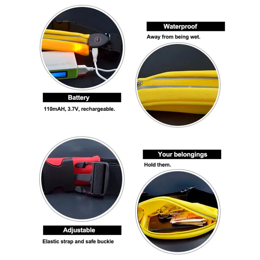 sports waist bag with LED