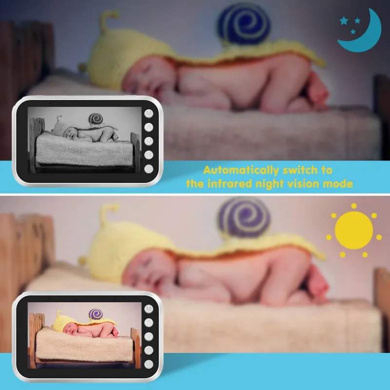 baby intercom with camera & audio 4.5 inches