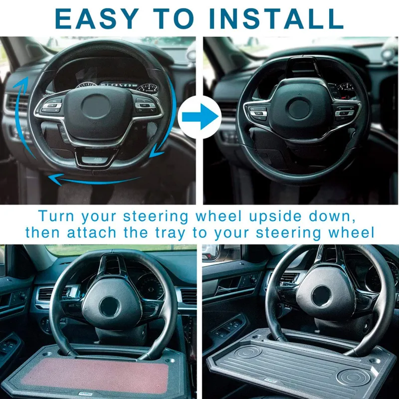 Car steering wheel table