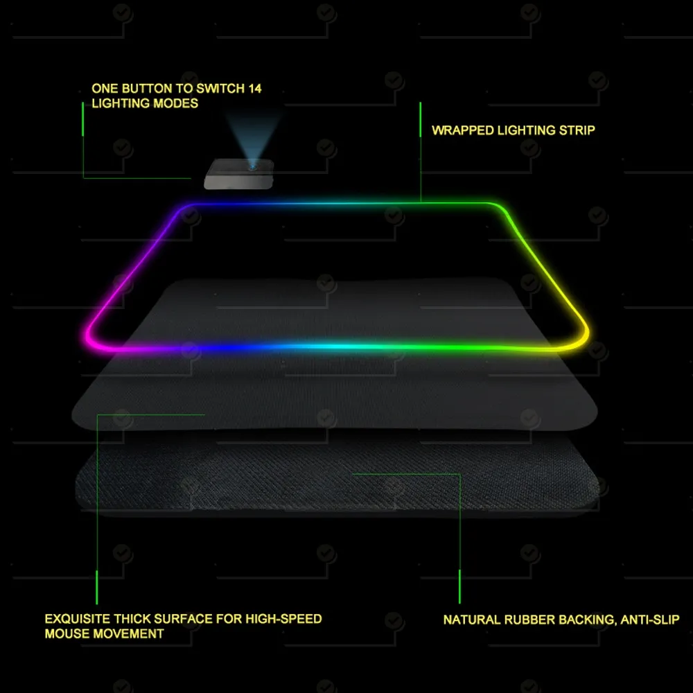king size mousepad with led lighting
