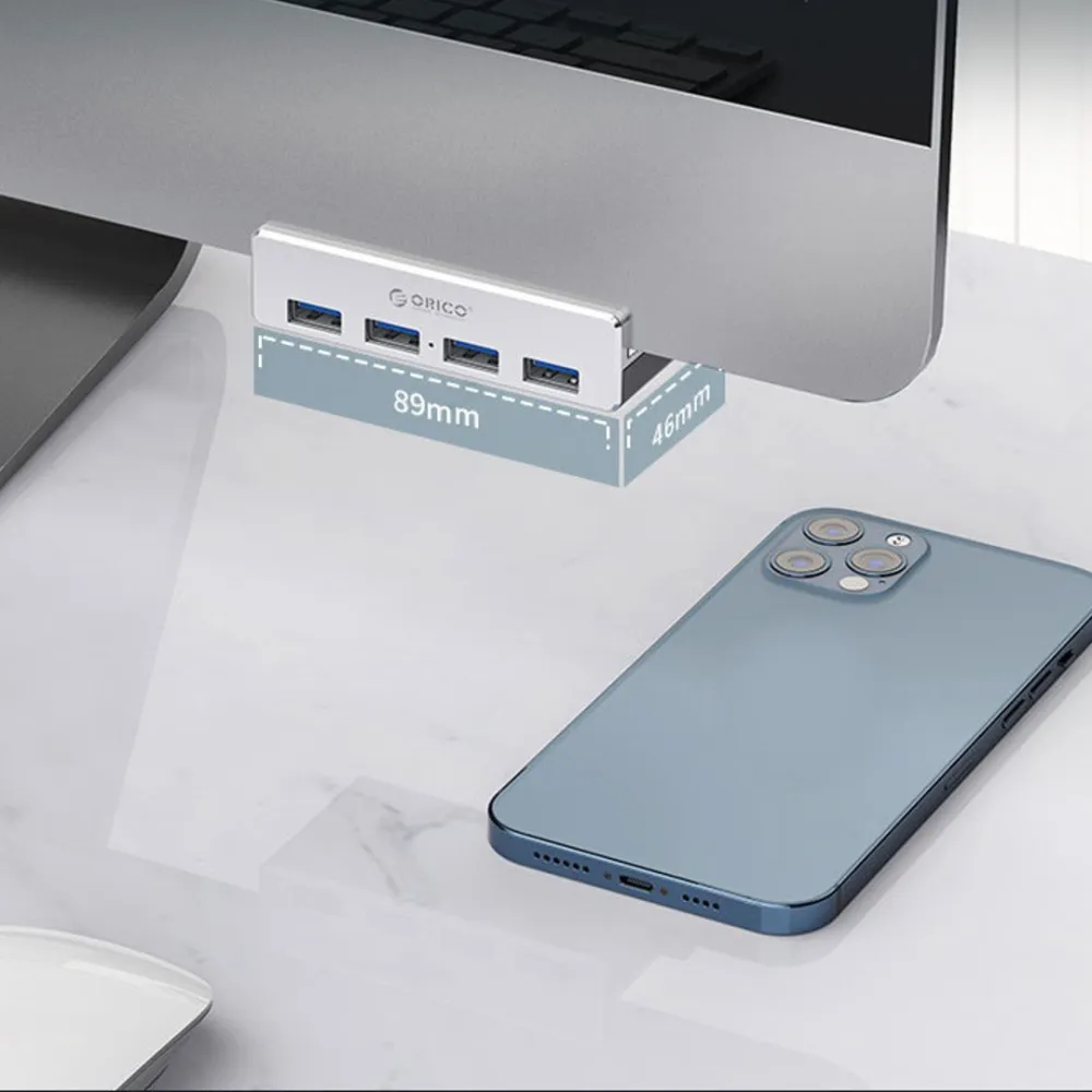 USB 3.0 Hub made of aluminium with clip