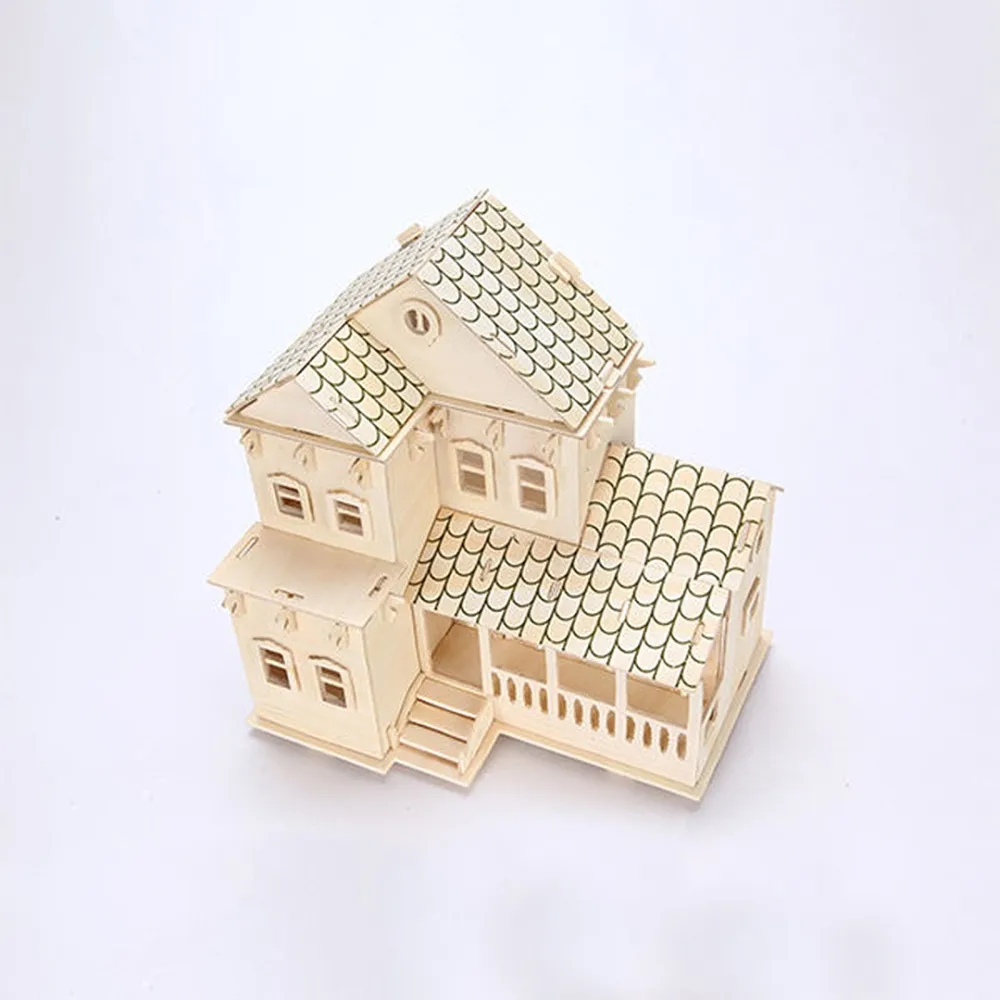 3D wooden house puzzle wooden house