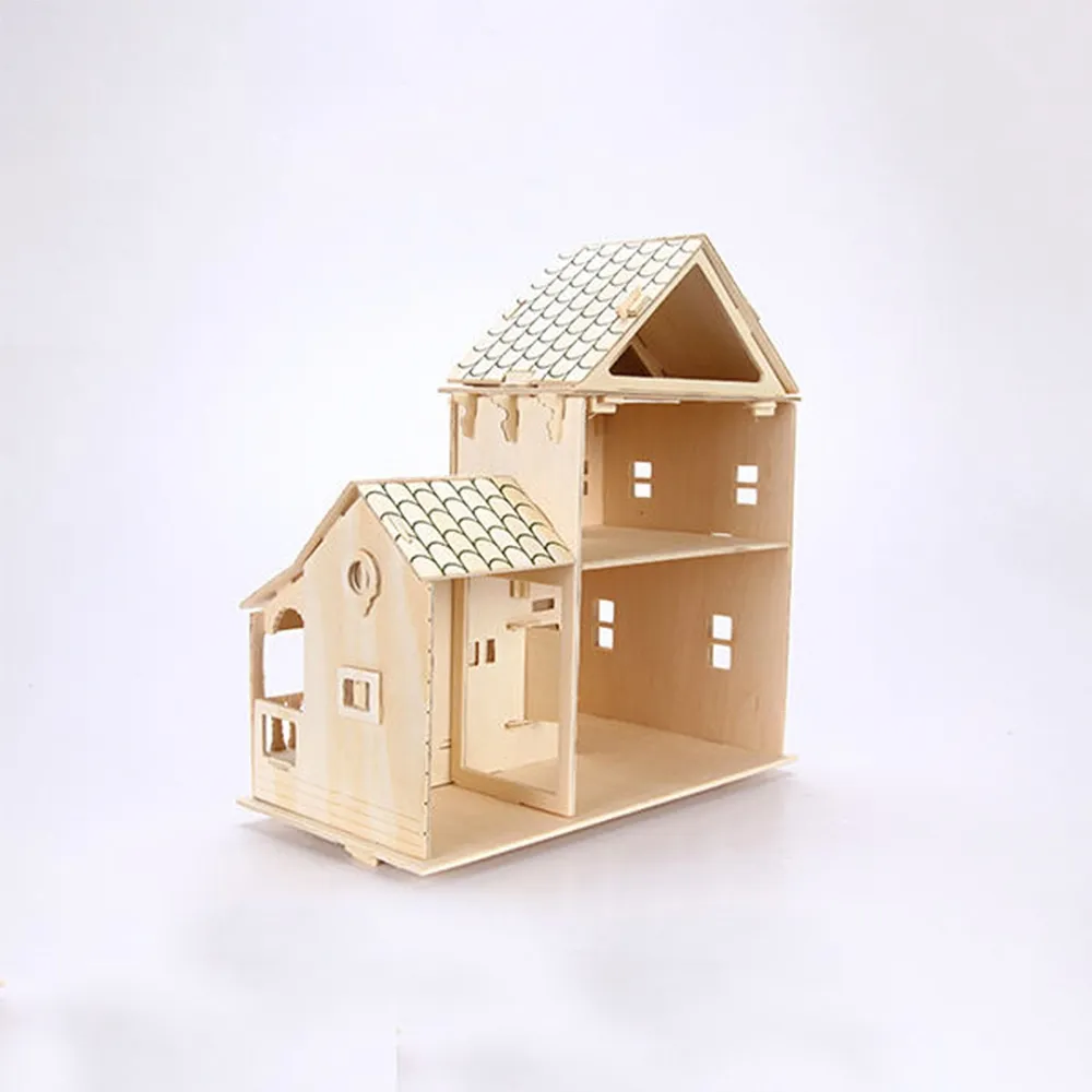 3D wooden house puzzle wooden house