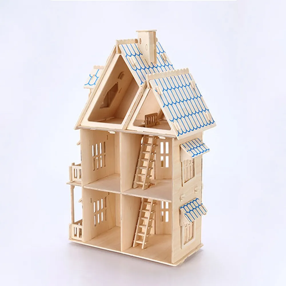 3D wooden house puzzle wooden house