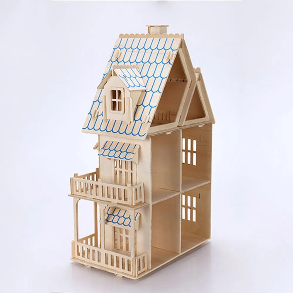 3D wooden house puzzle wooden house