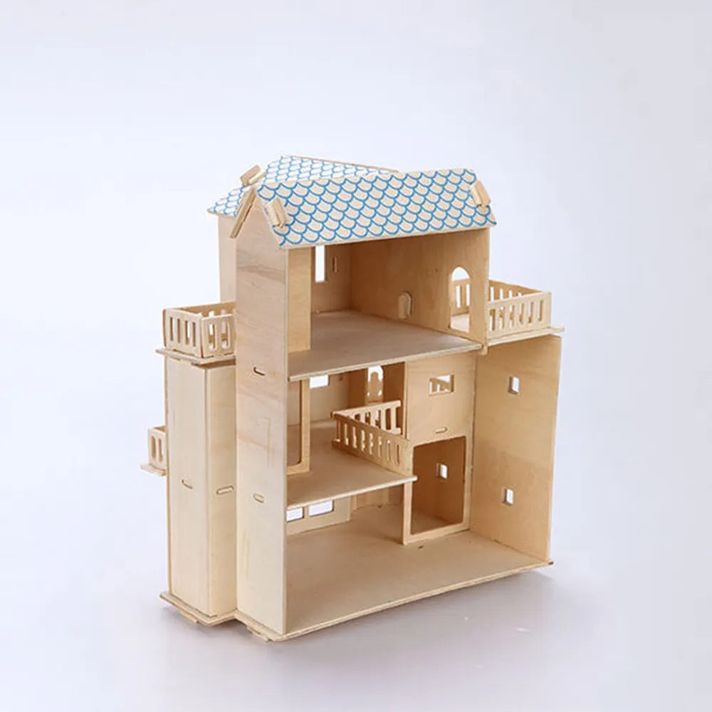 3D wooden house puzzle wooden house
