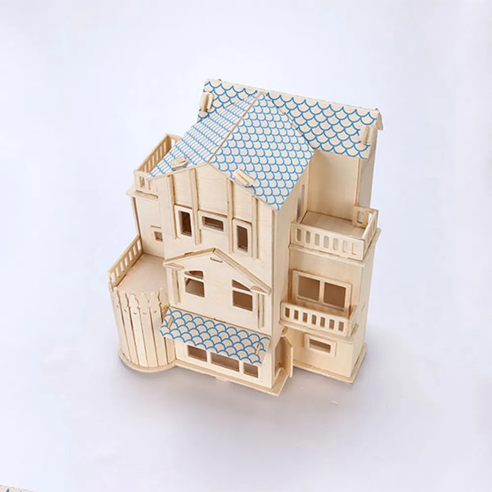 3D wooden house puzzle wooden house