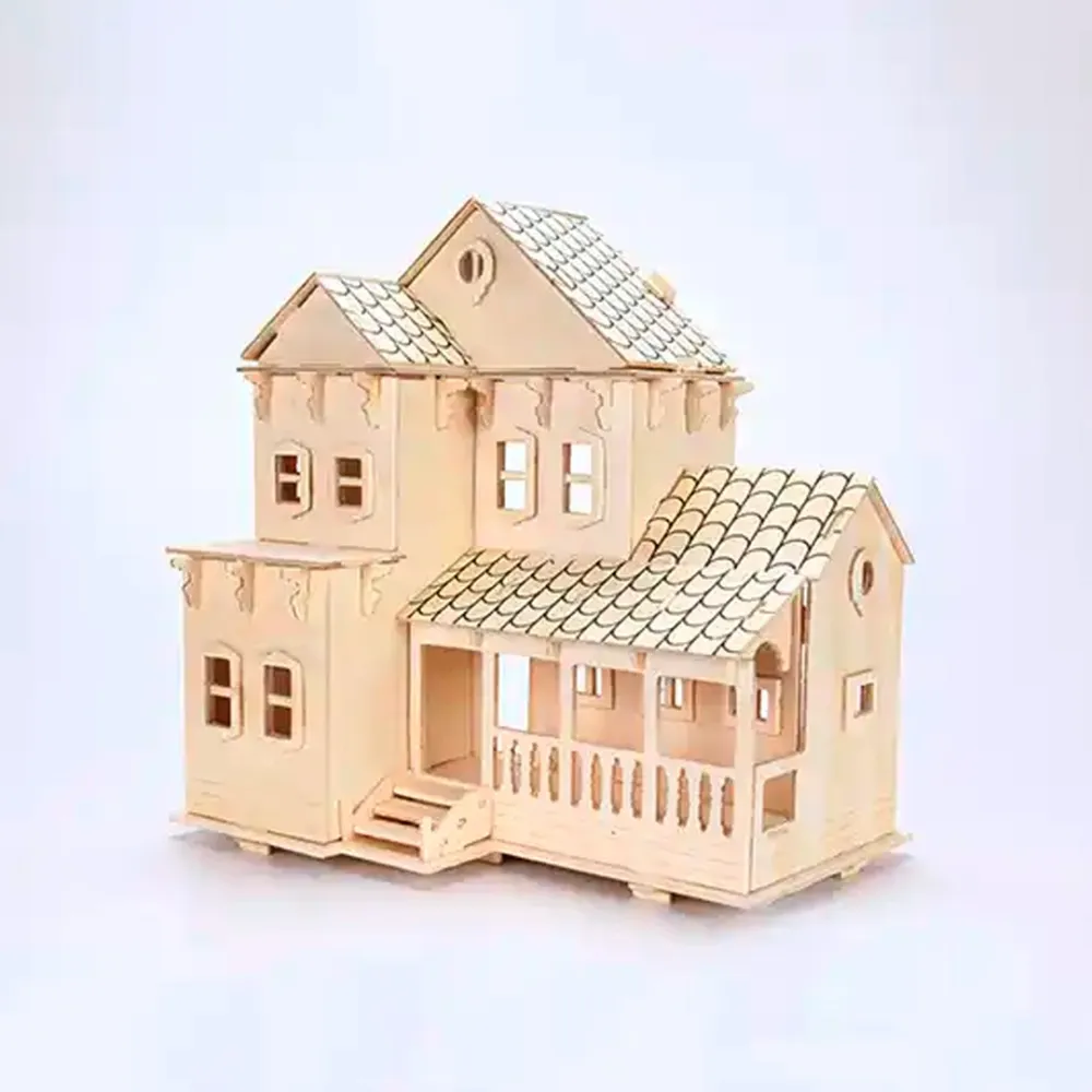 3D wooden house puzzle wooden house