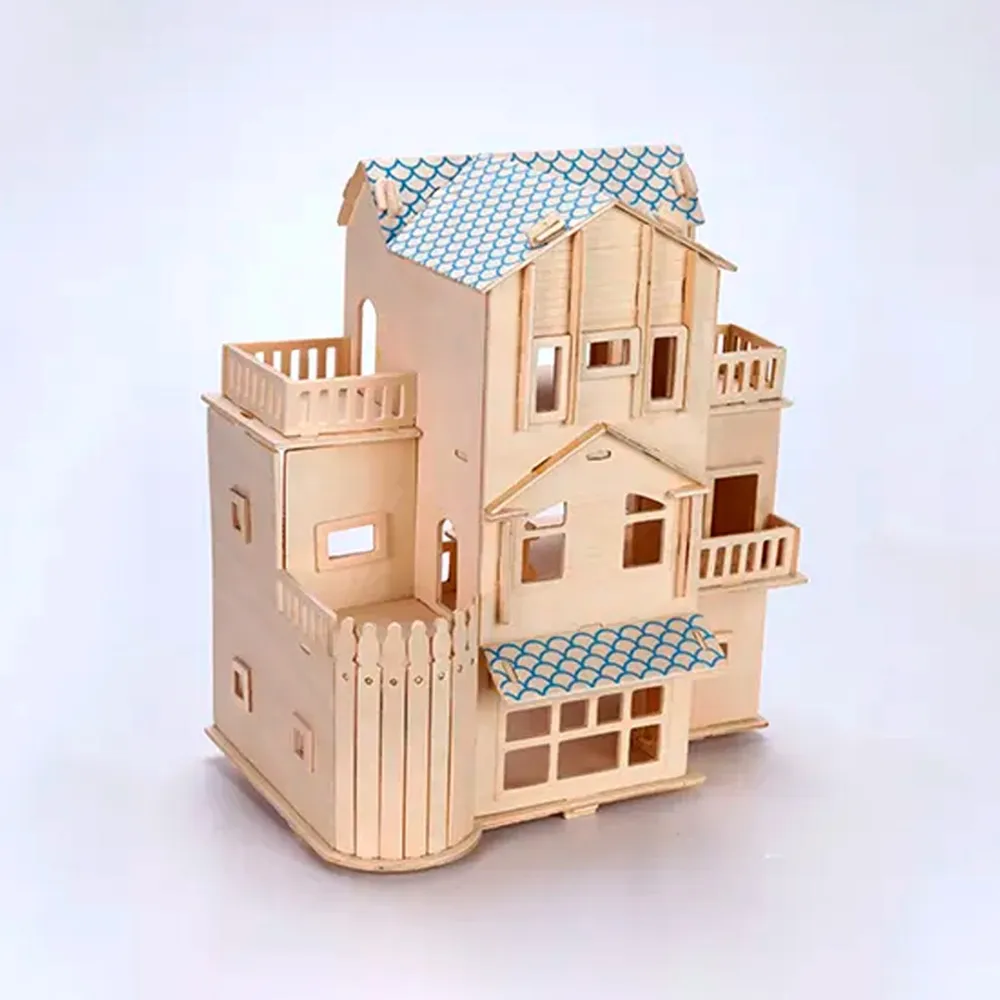 3D wooden house puzzle wooden house