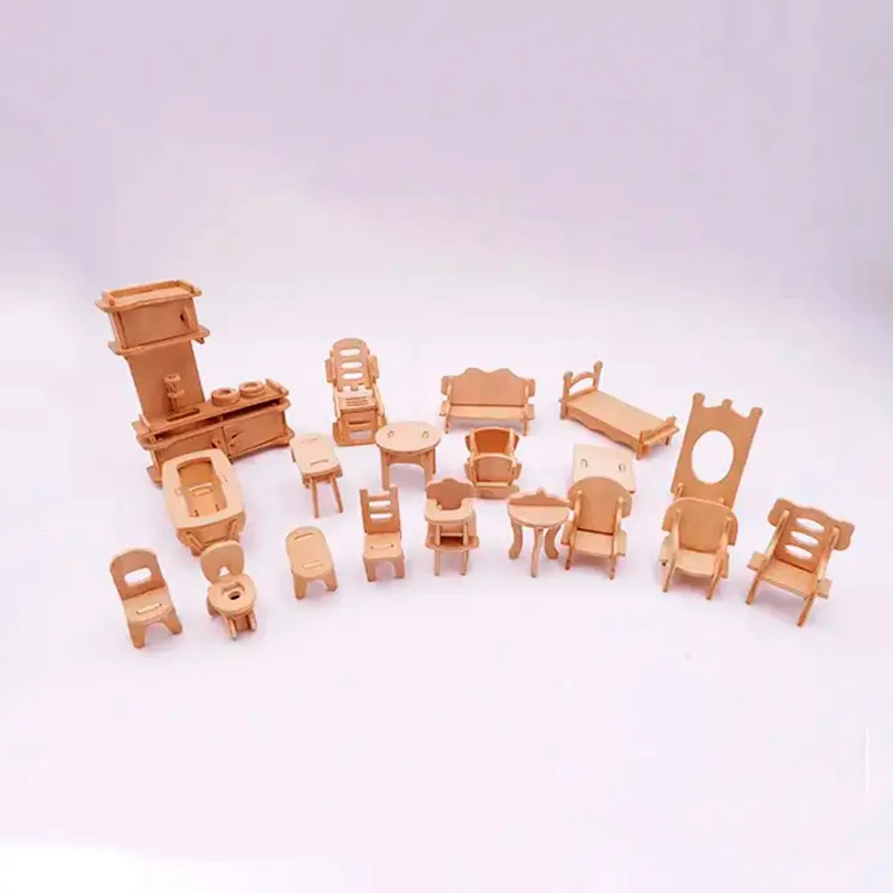 3D wooden house puzzle wooden house