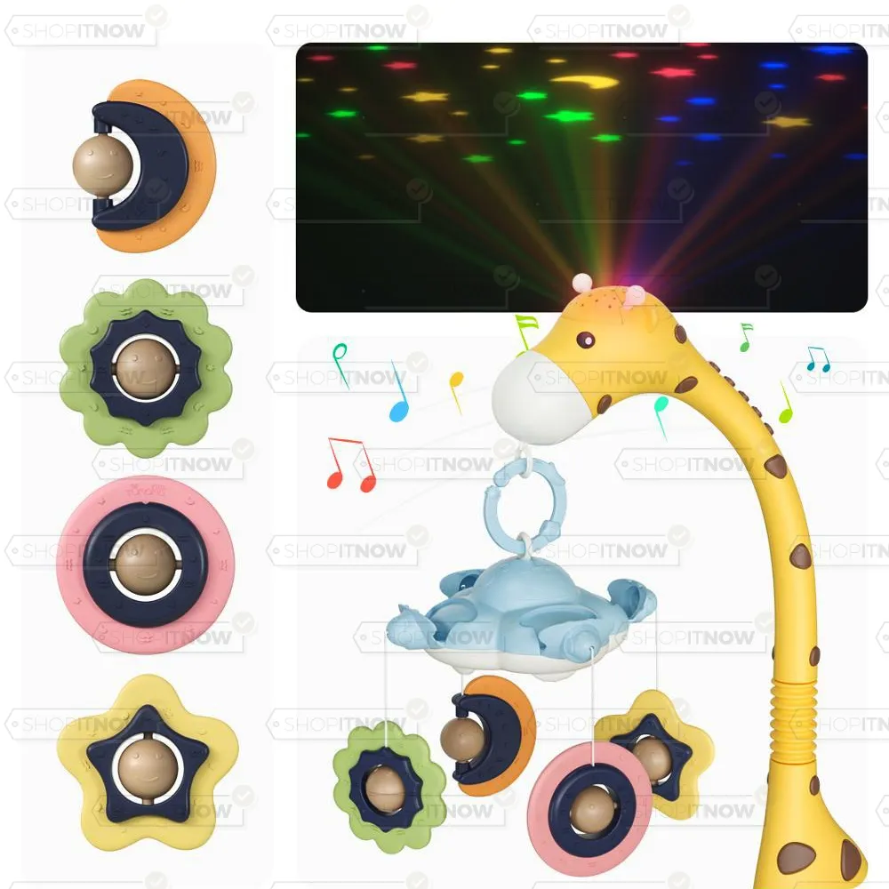 mobile with star projection and music