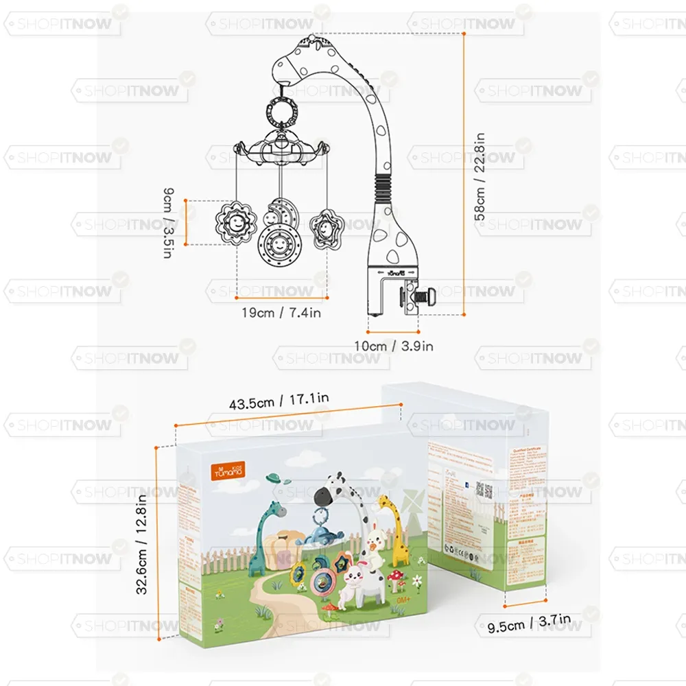 mobile with star projection and music