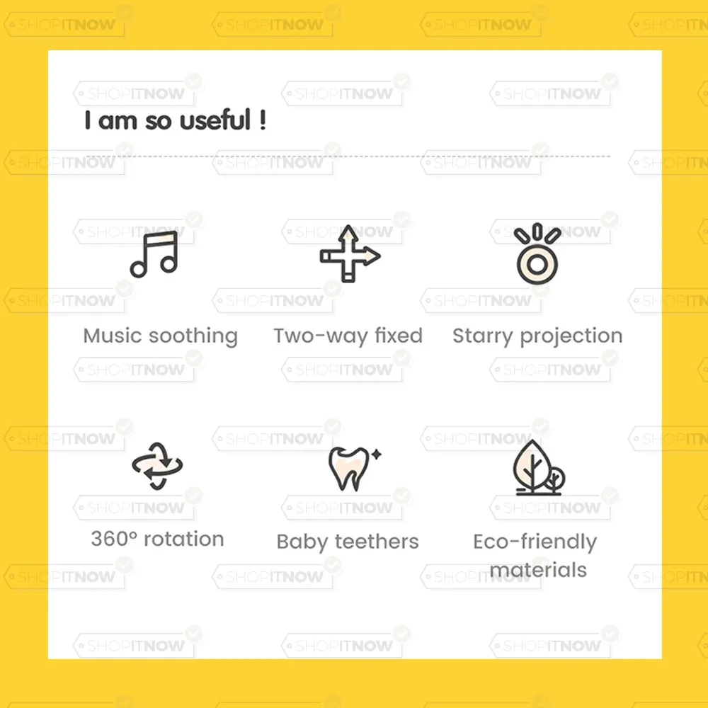 mobile with star projection and music