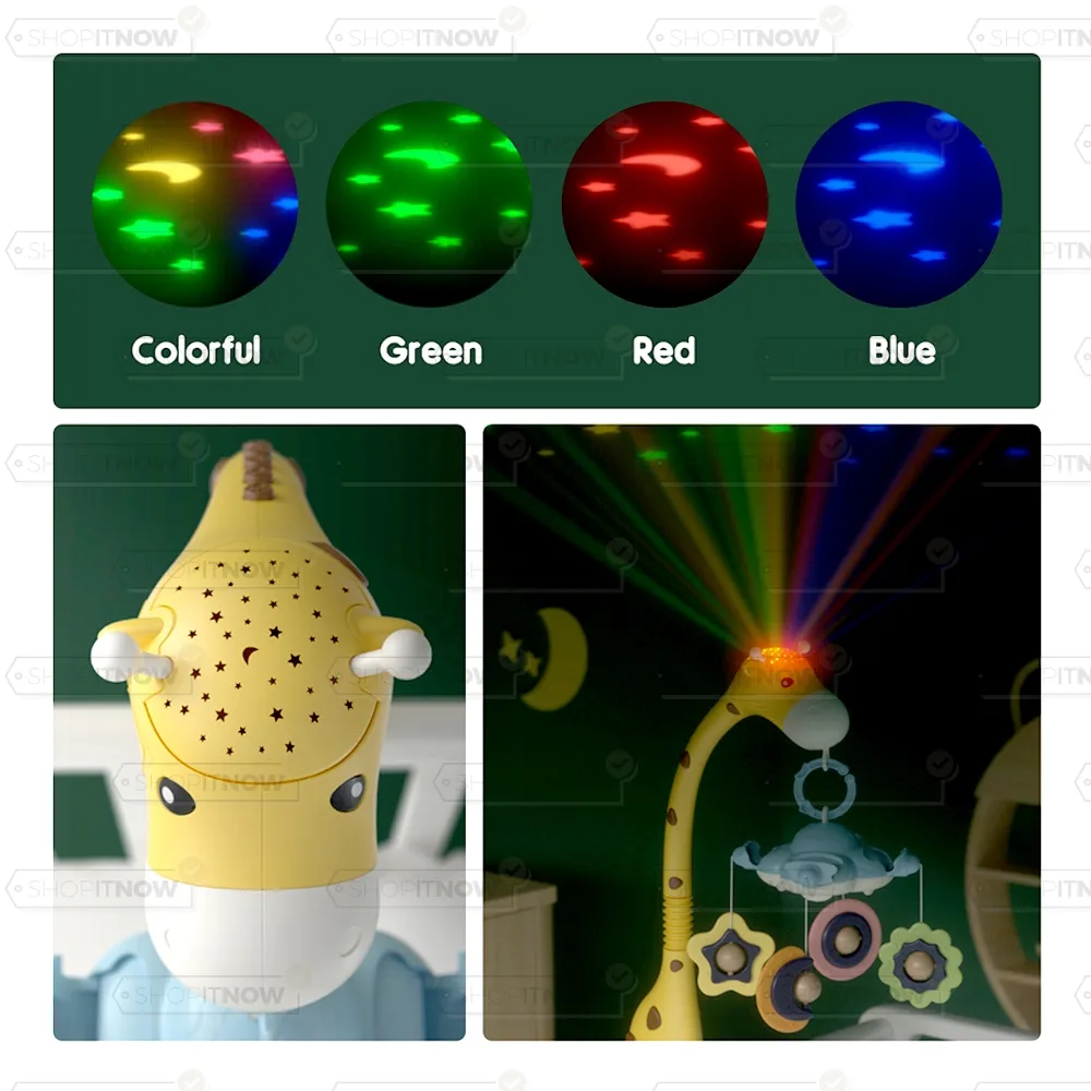 mobile with star projection and music