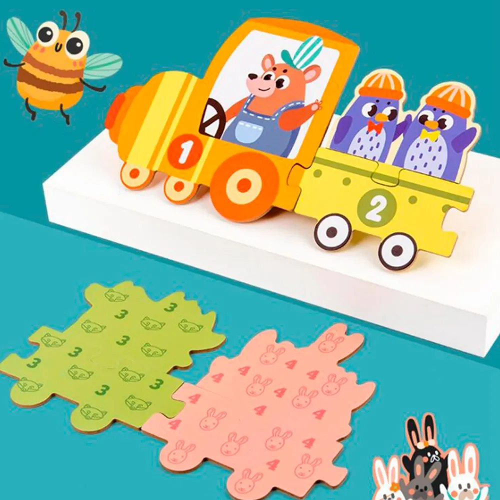 wooden puzzle with numbers