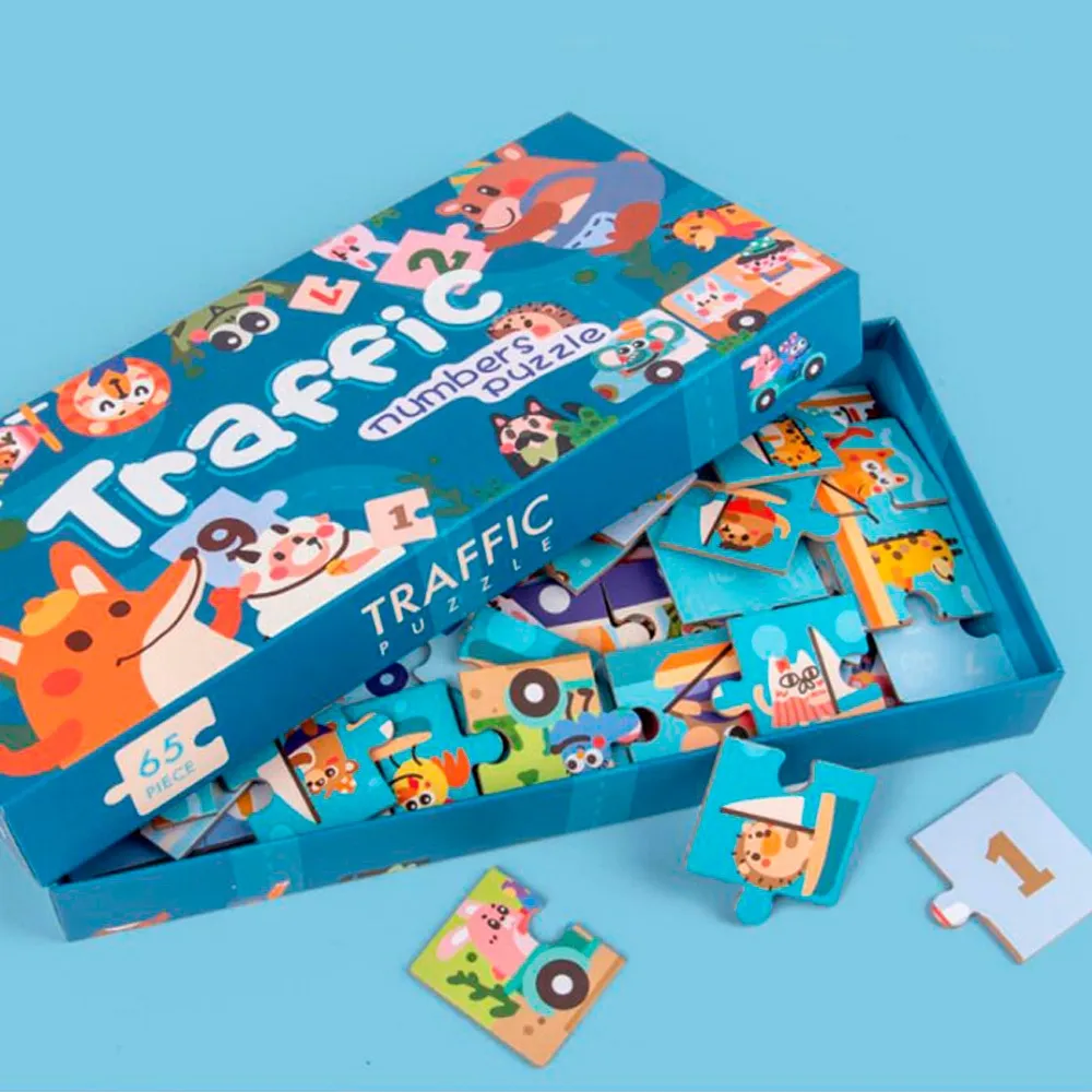 wooden puzzle with numbers