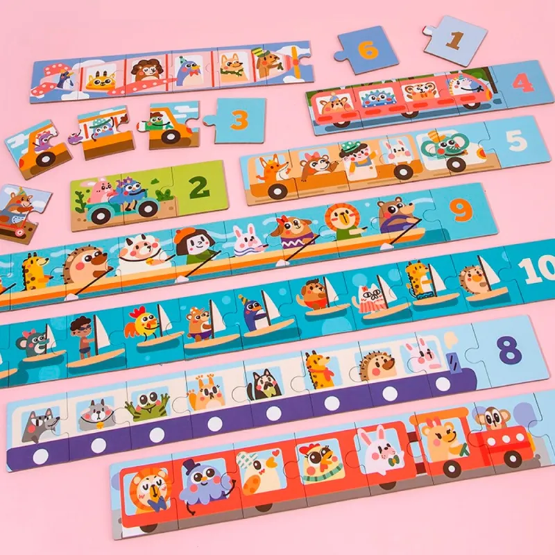 wooden puzzle with numbers