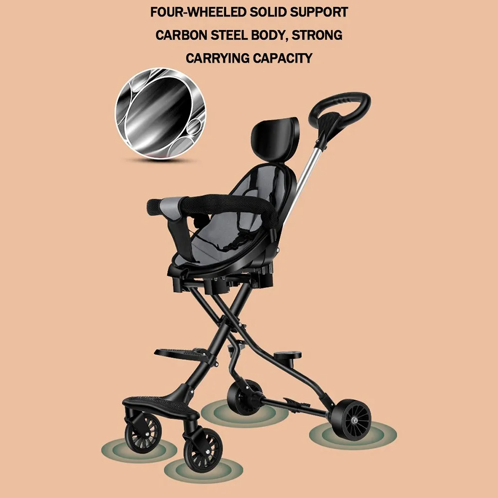 lightweight baby stroller with 4 wheels