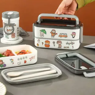 2 flat food container 