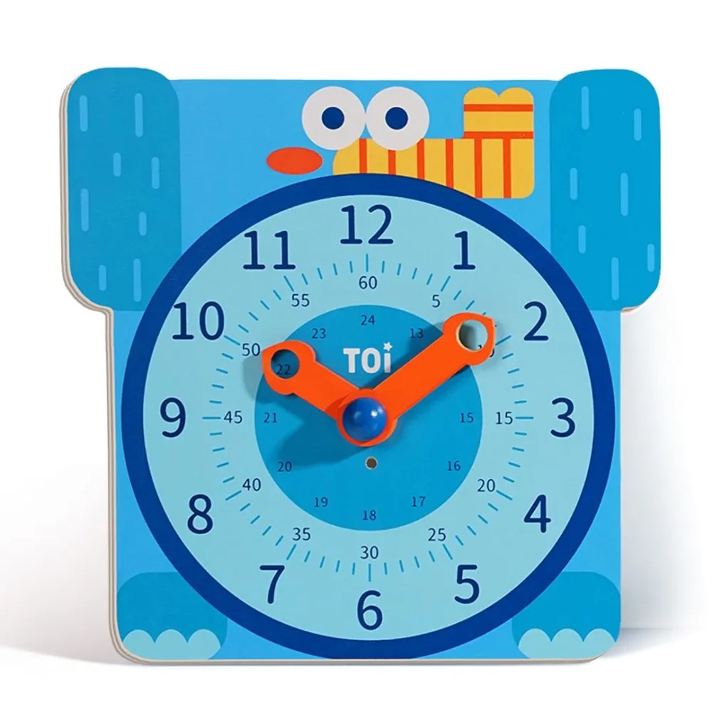 wooden educational clock
