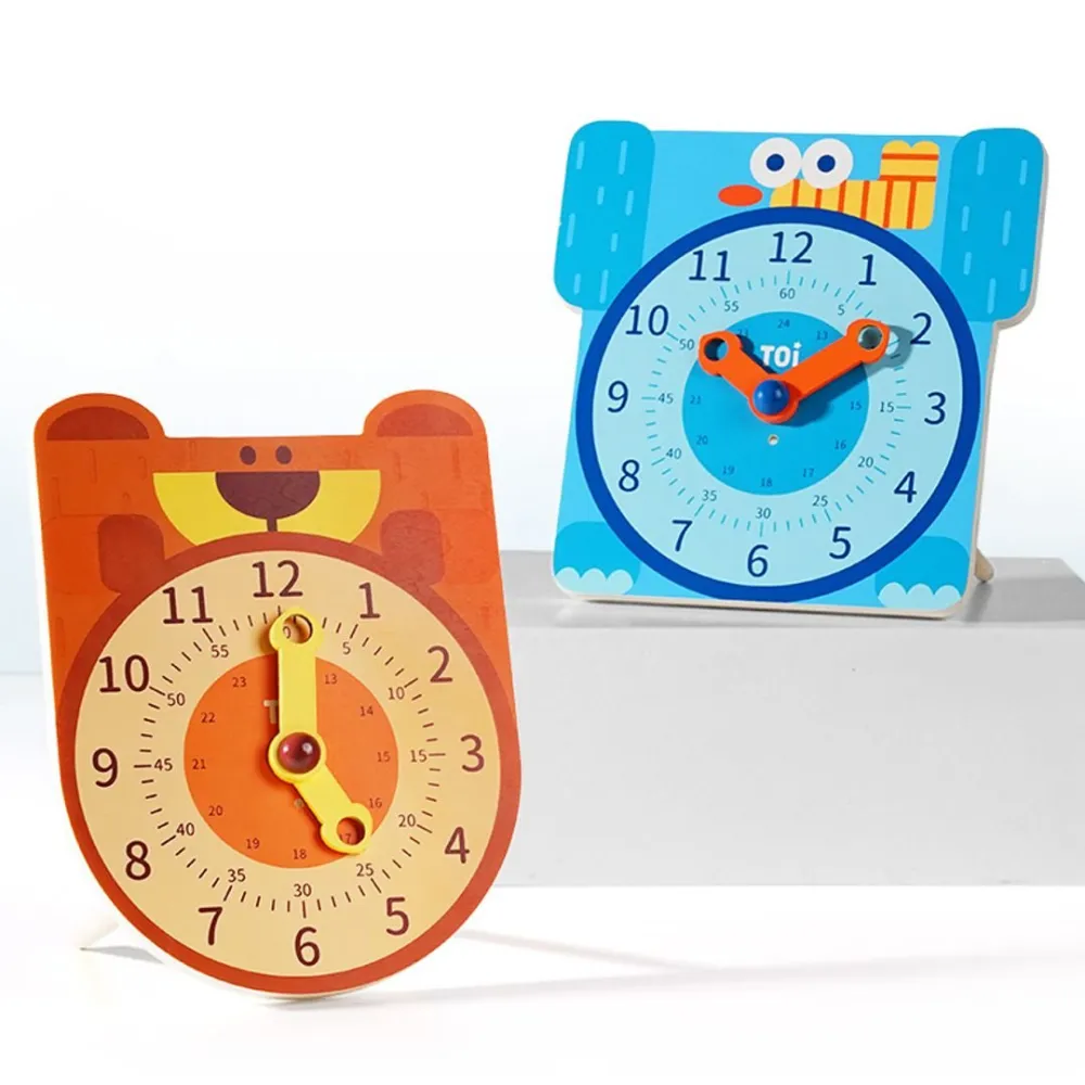 wooden educational clock