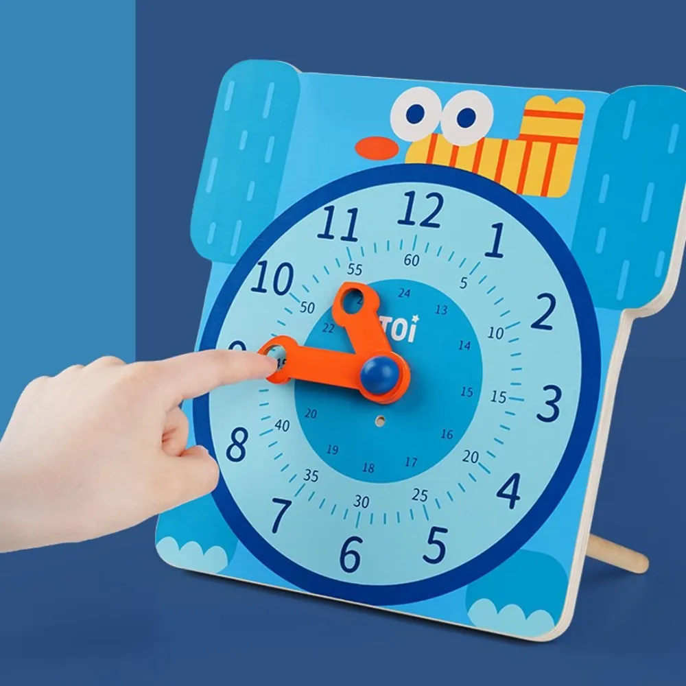 wooden educational clock