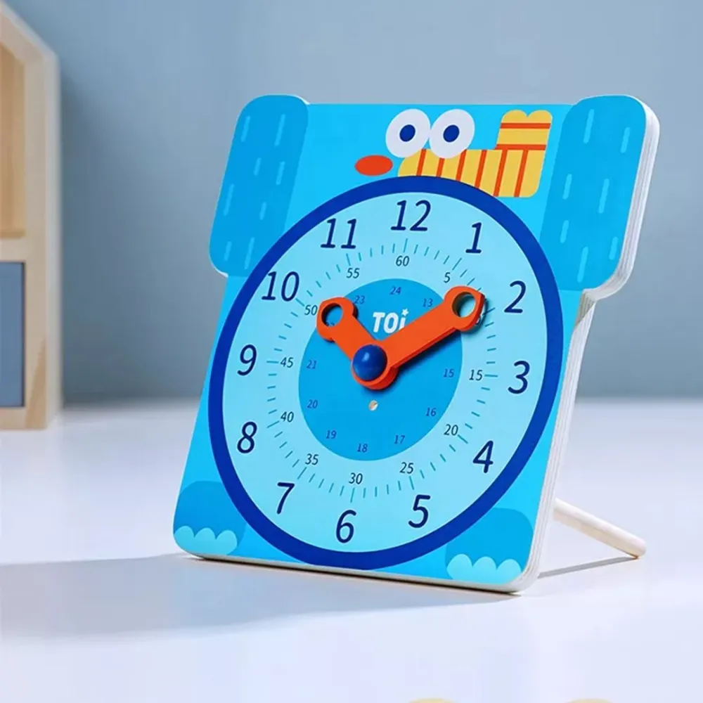 wooden educational clock