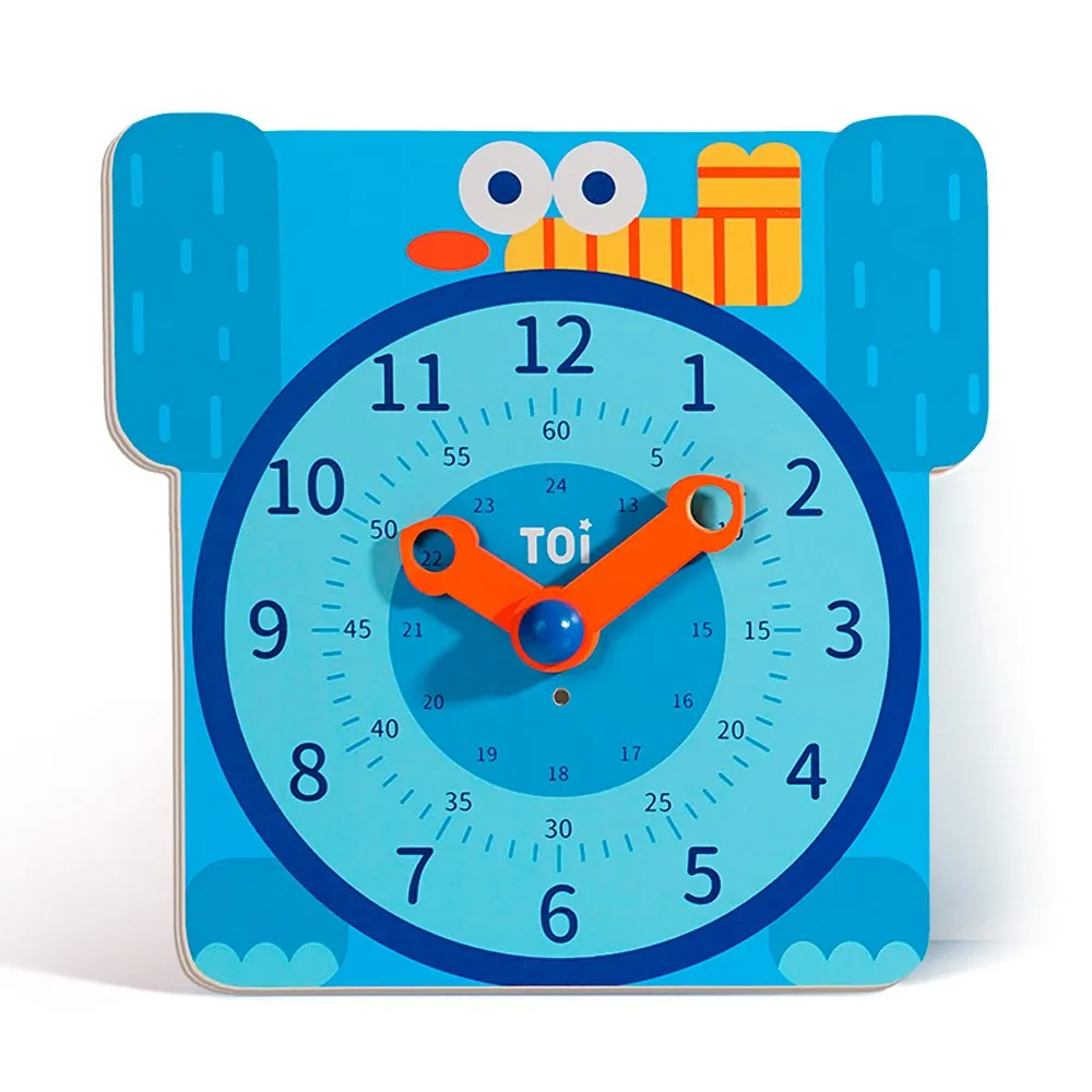 wooden educational clock