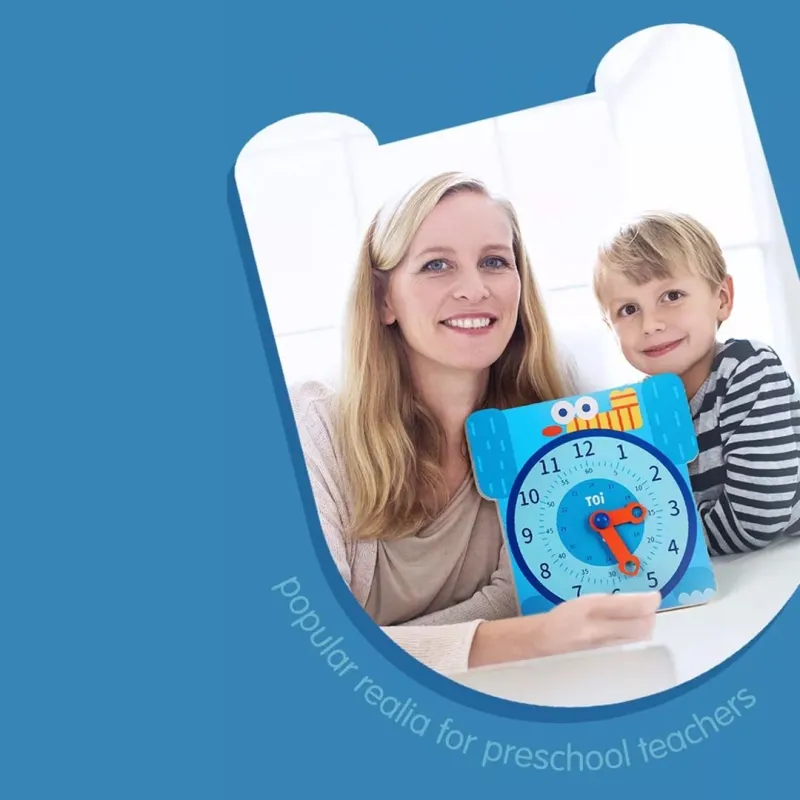 wooden educational clock