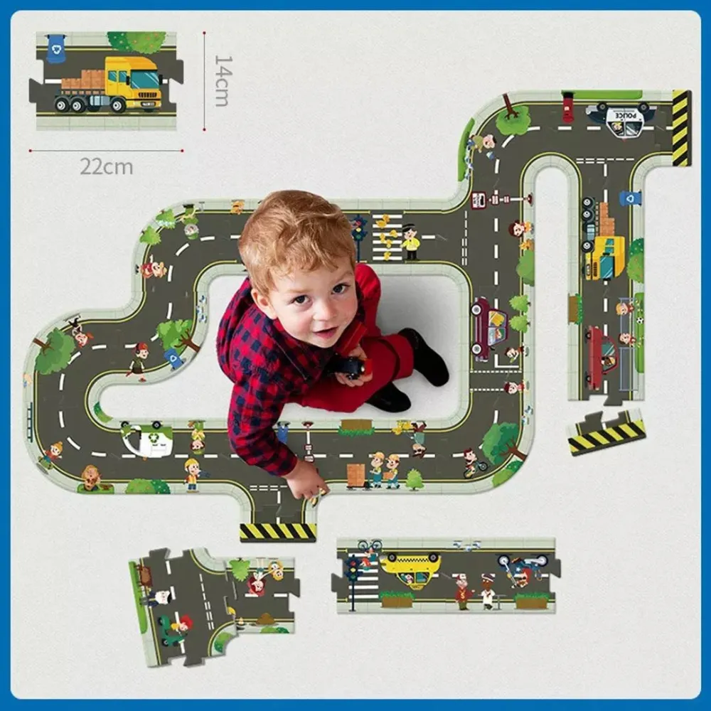 educational puzzle with motorway
