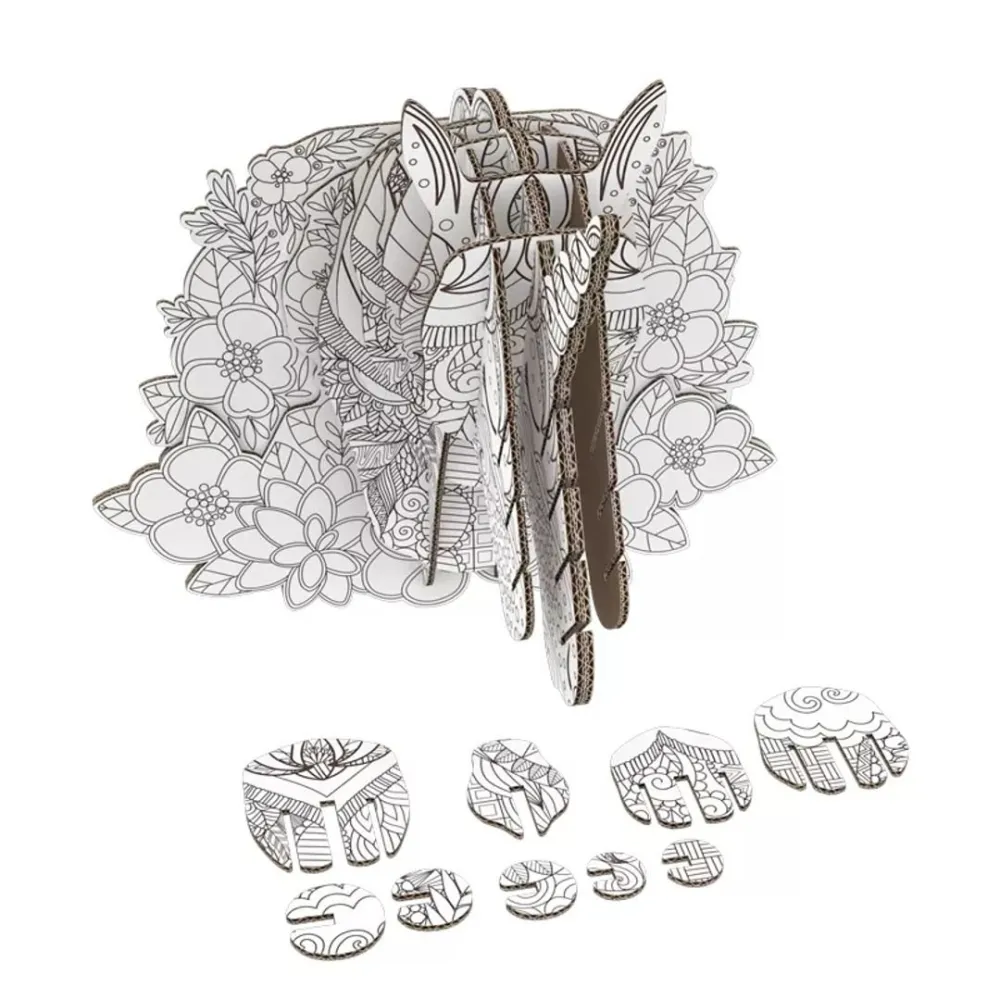 3d unicorn coloring puzzle