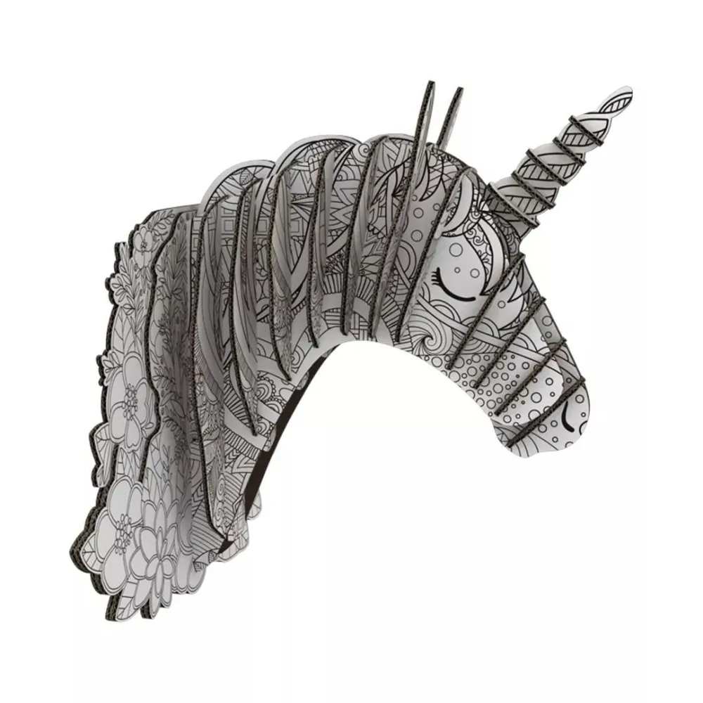 3d unicorn coloring puzzle
