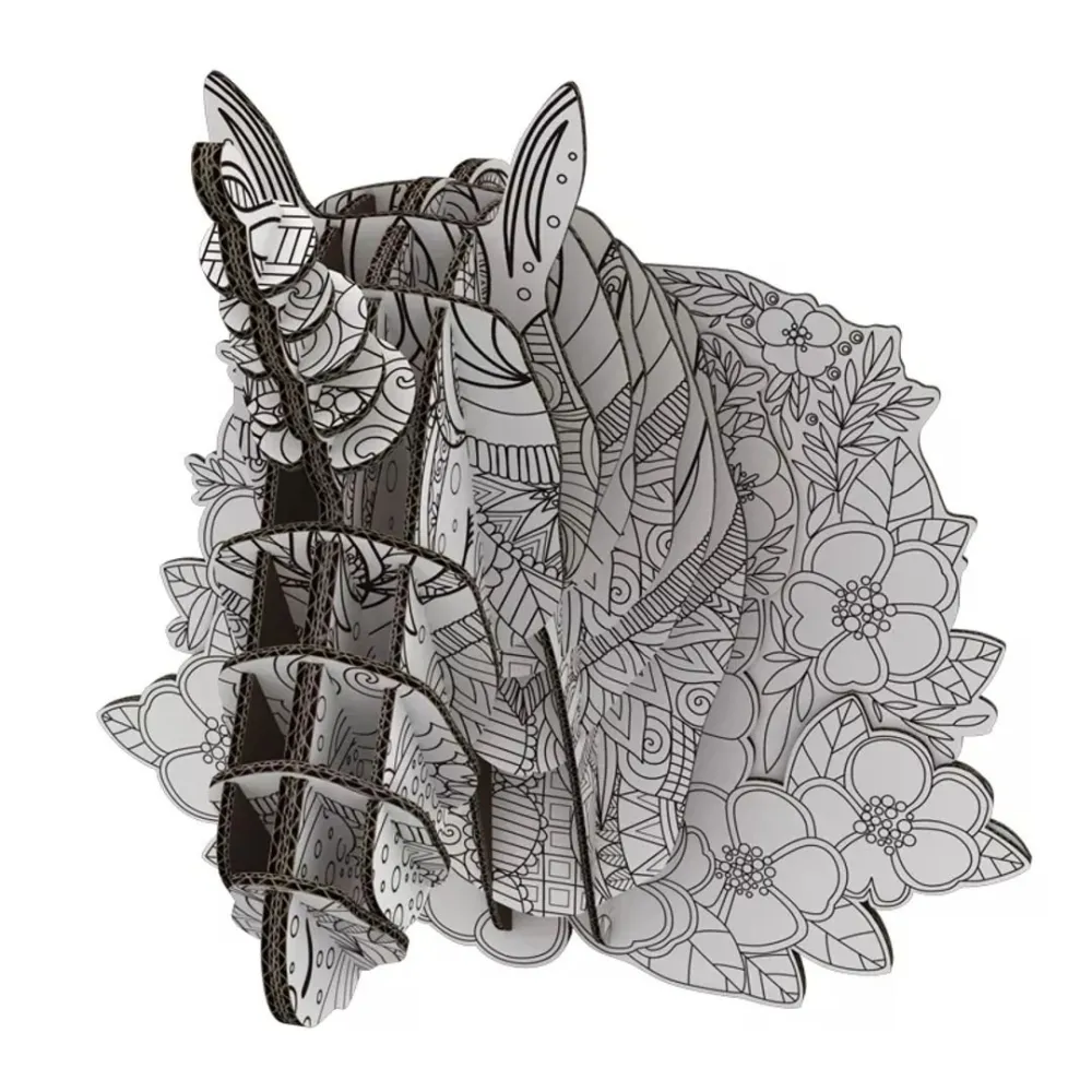 3d unicorn coloring puzzle