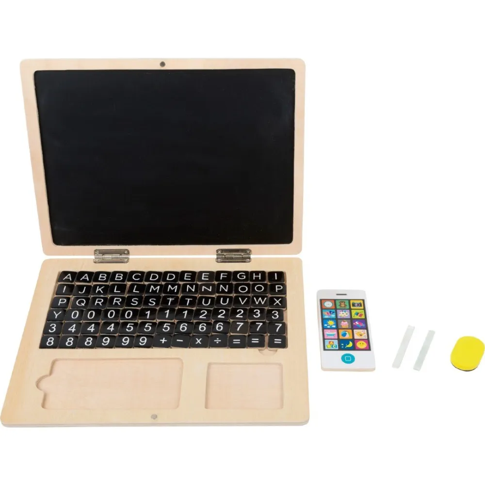 Wooden laptop with magnetic board