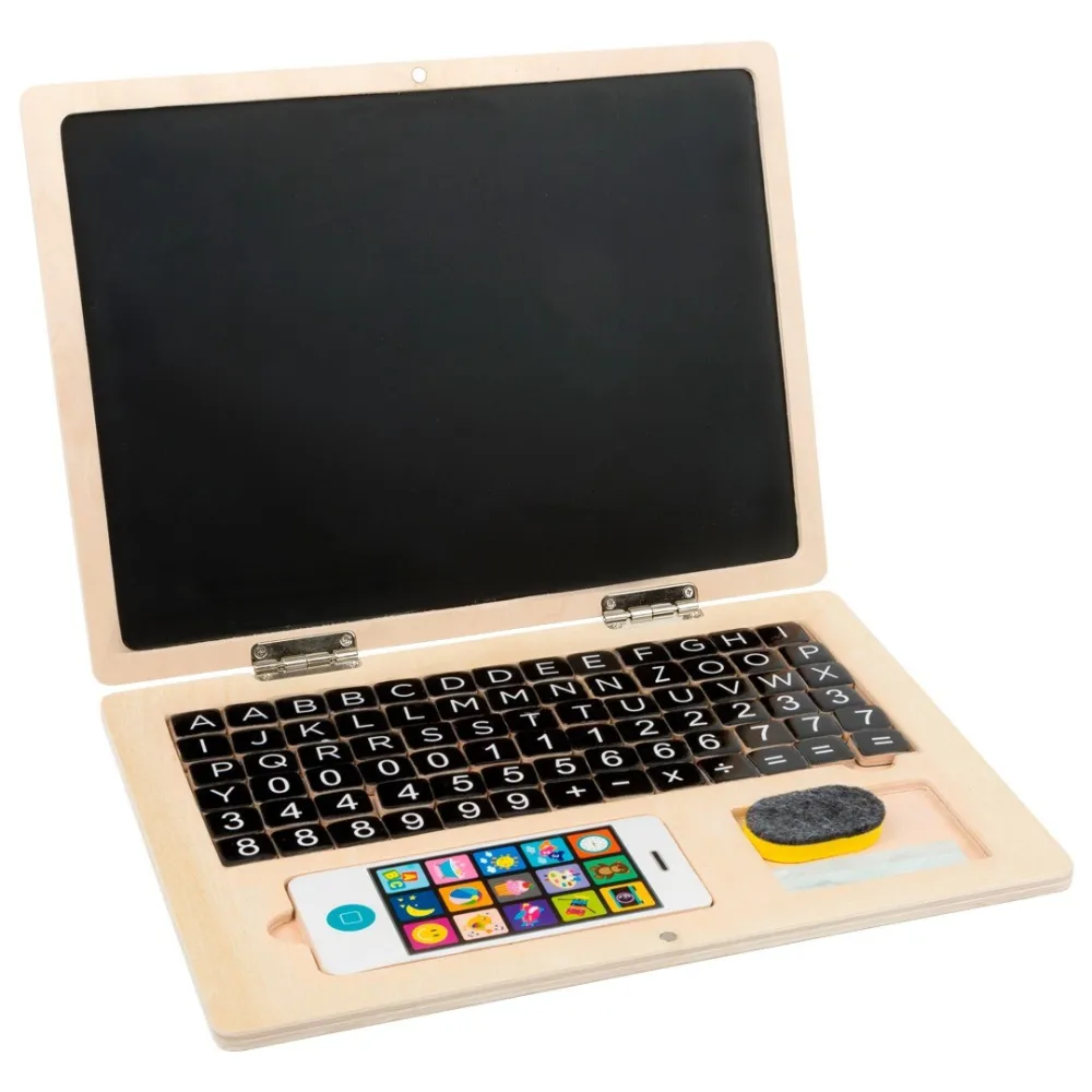 Wooden laptop with magnetic board