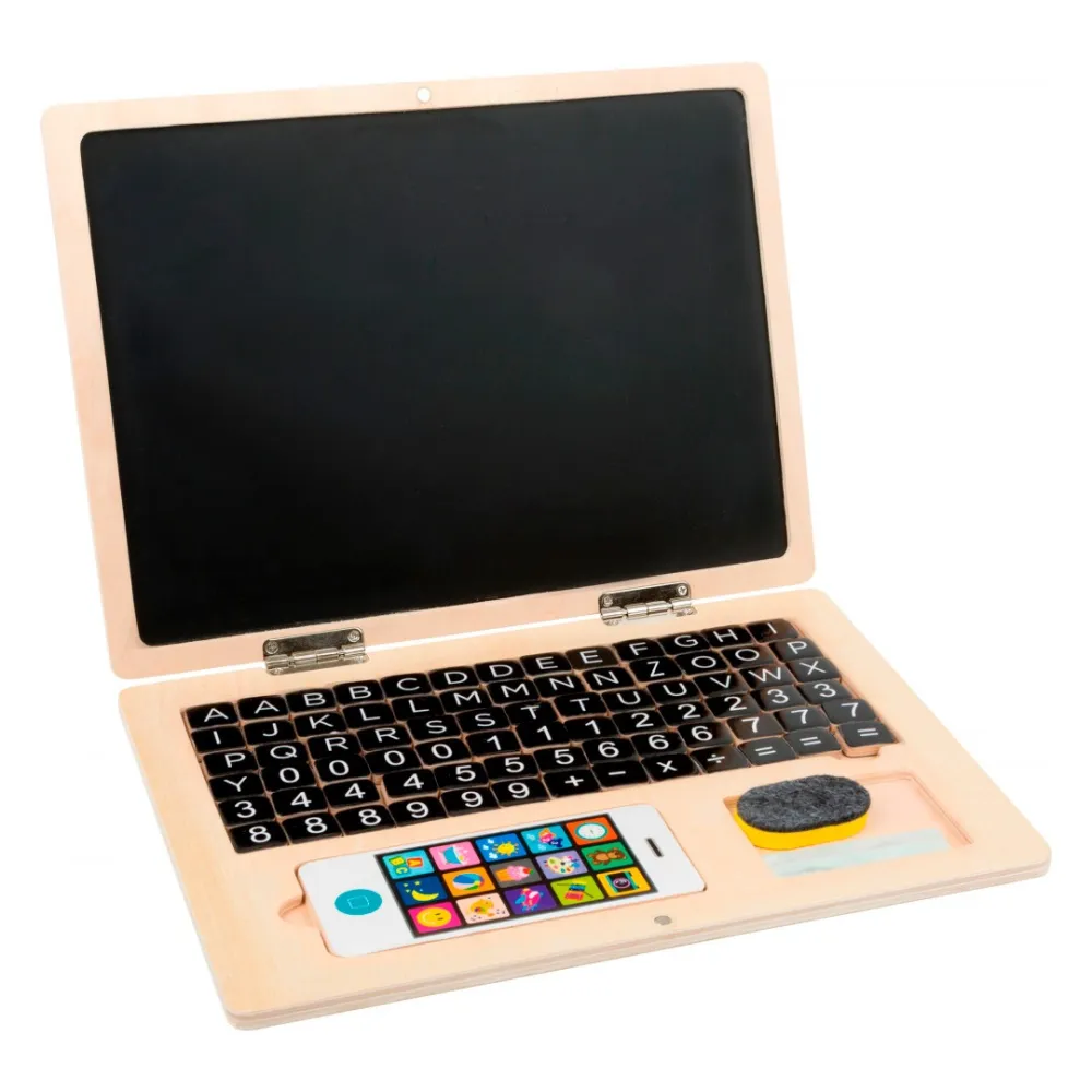 Wooden laptop with magnetic board