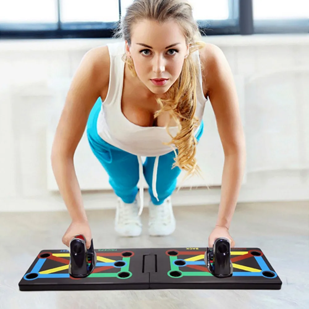 folded push - ups board with multiple support positions
