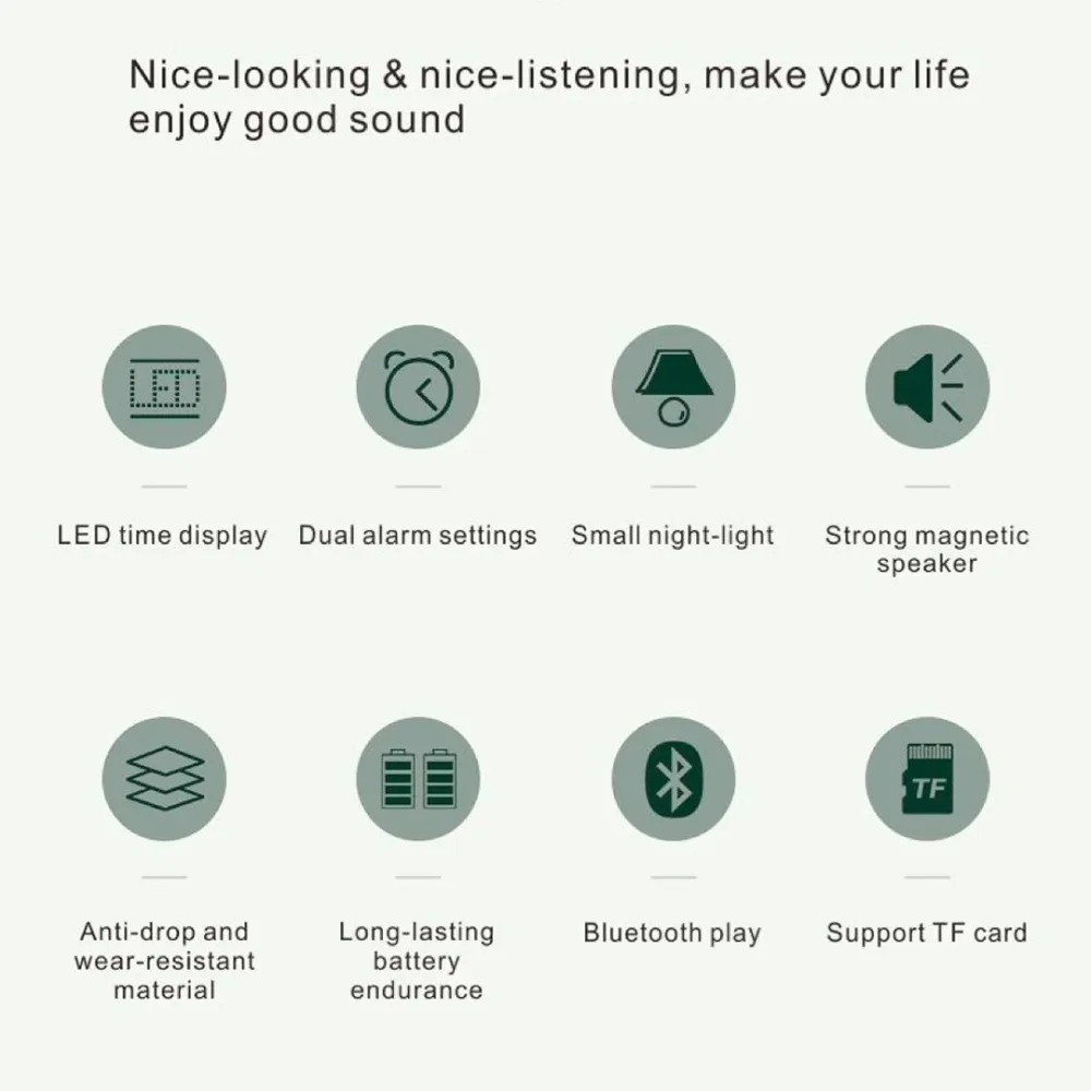 desktop clock - alarm clock with speaker and Bluetooth B126