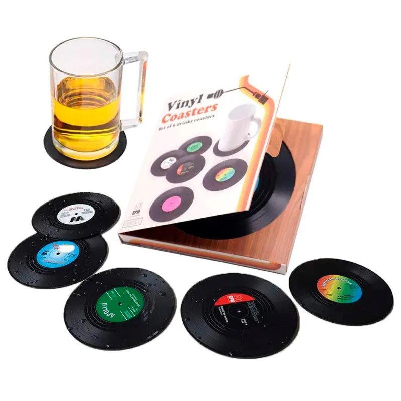 6pcs Vinyl Record Coasters