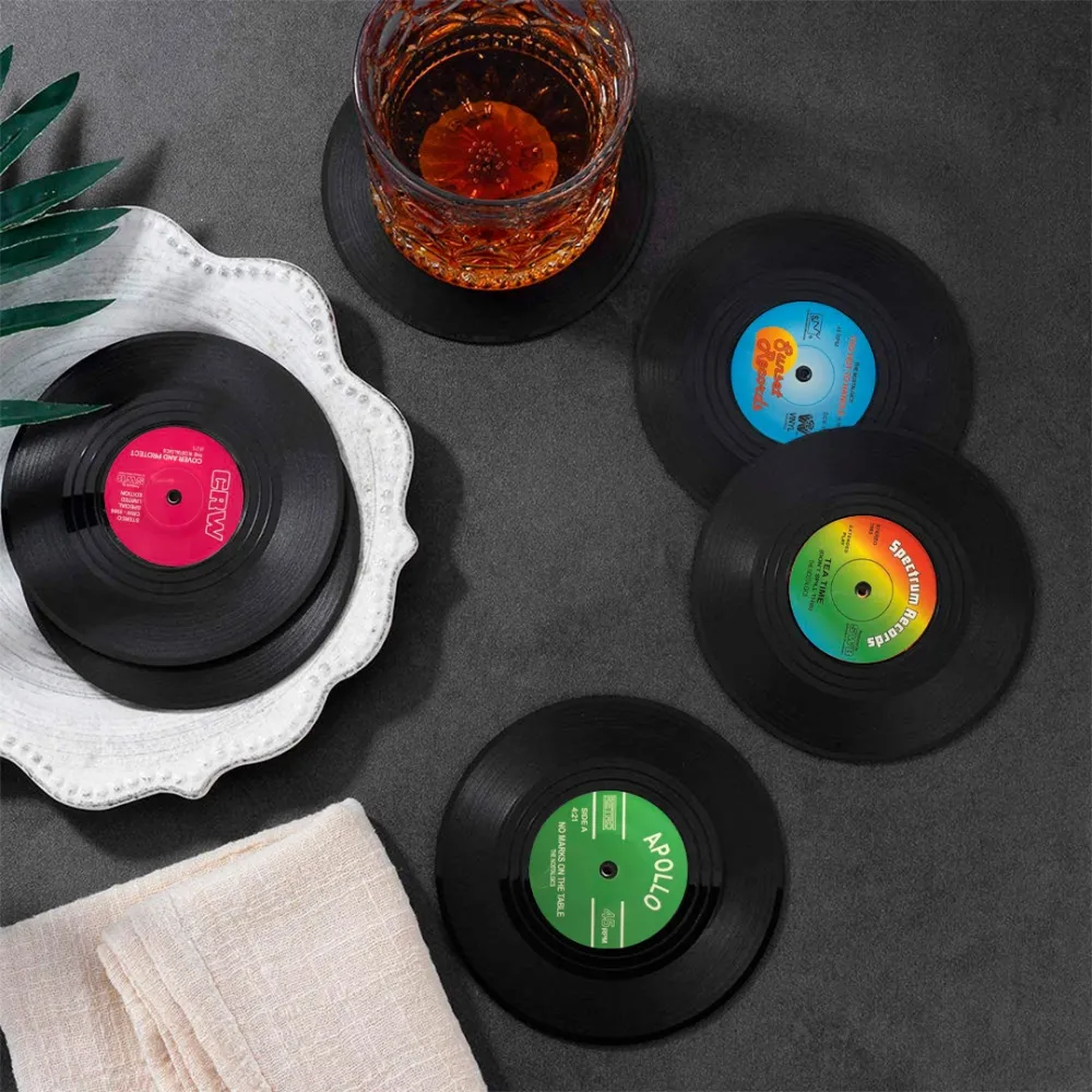 6pcs Vinyl Record Coasters