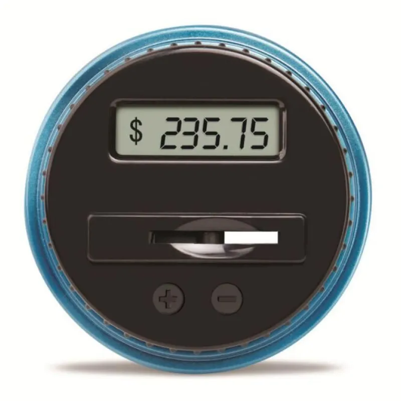 Electronic counting euro coins saving jar
