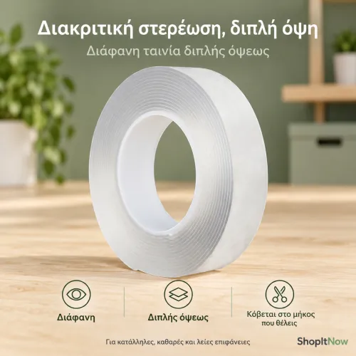 Διαφανής Ταινία Διπλής Όψεως