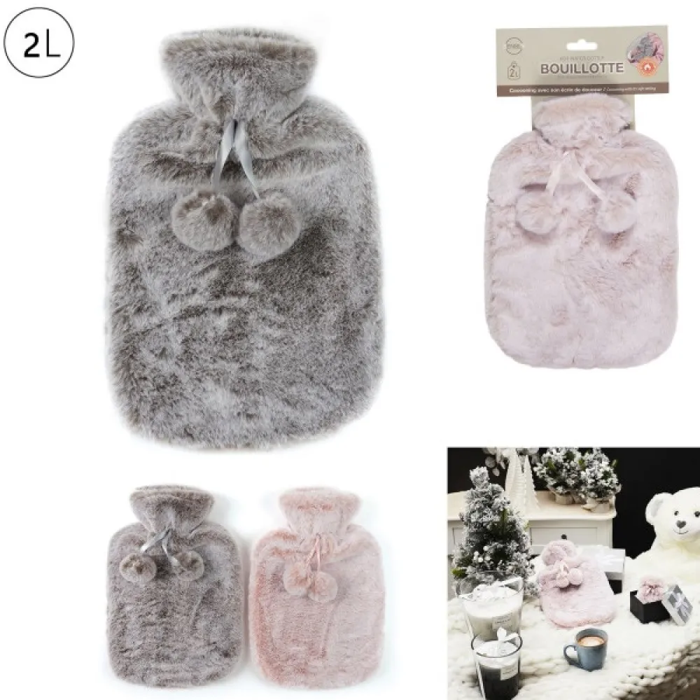 furry hot water bottle 2l