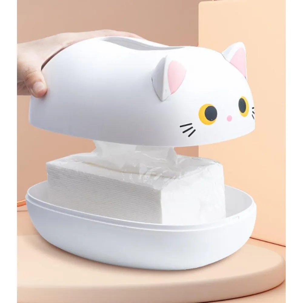 Cat Design Plastic Tissue Box