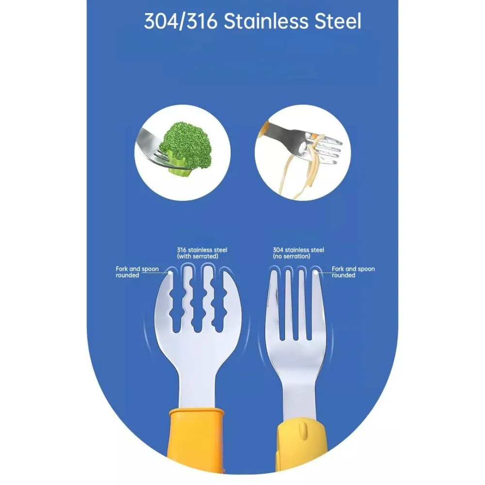 Animal Grip Baby Spoon & Fork Set